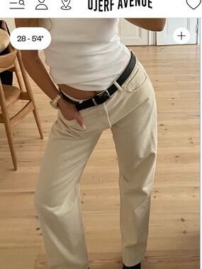Djerf Avenue Relaxed Jeans Cream